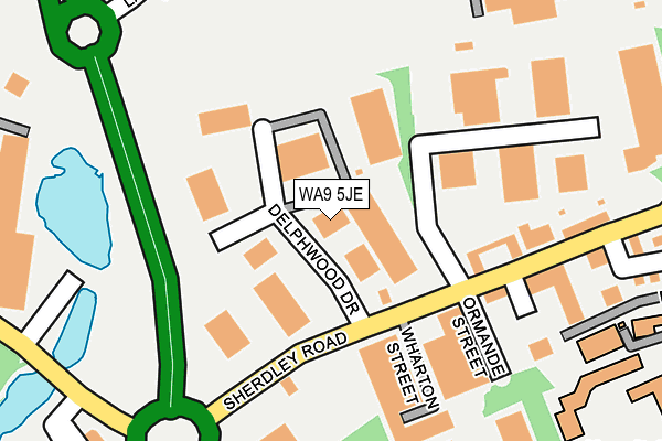 WA9 5JE map - OS OpenMap – Local (Ordnance Survey) WA9 5JE map - OS OpenMap – Local (Ordnance Survey)