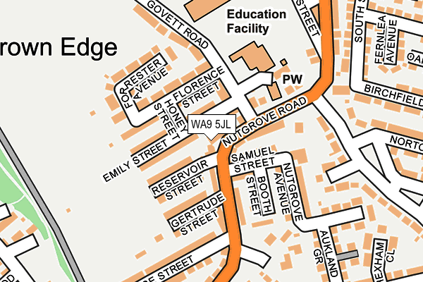 WA9 5JL map - OS OpenMap – Local (Ordnance Survey) WA9 5JL map - OS OpenMap – Local (Ordnance Survey)