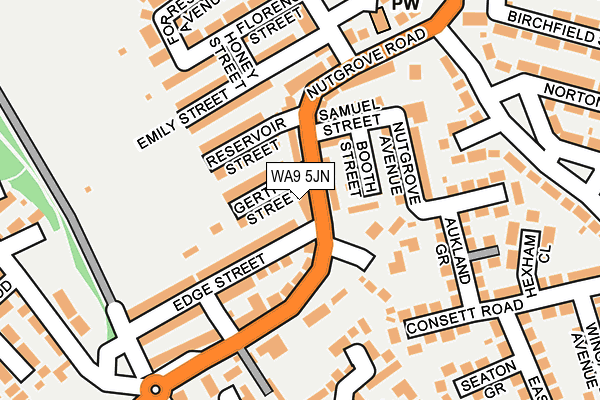 WA9 5JN map - OS OpenMap – Local (Ordnance Survey) WA9 5JN map - OS OpenMap – Local (Ordnance Survey)
