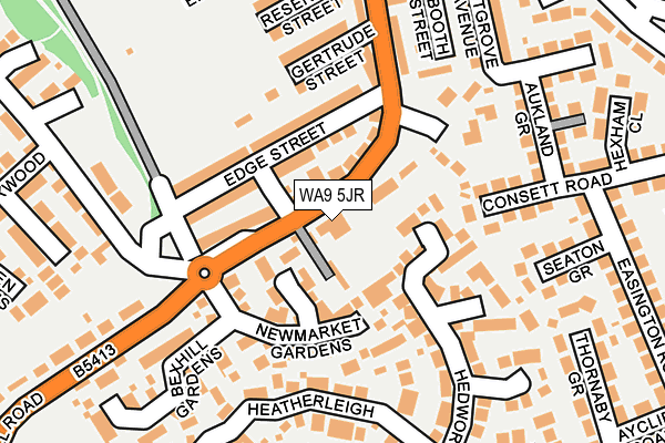 WA9 5JR map - OS OpenMap – Local (Ordnance Survey) WA9 5JR map - OS OpenMap – Local (Ordnance Survey)