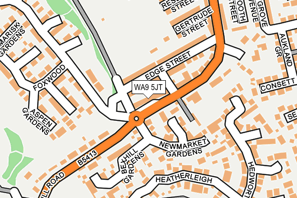 WA9 5JT map - OS OpenMap – Local (Ordnance Survey) WA9 5JT map - OS OpenMap – Local (Ordnance Survey)