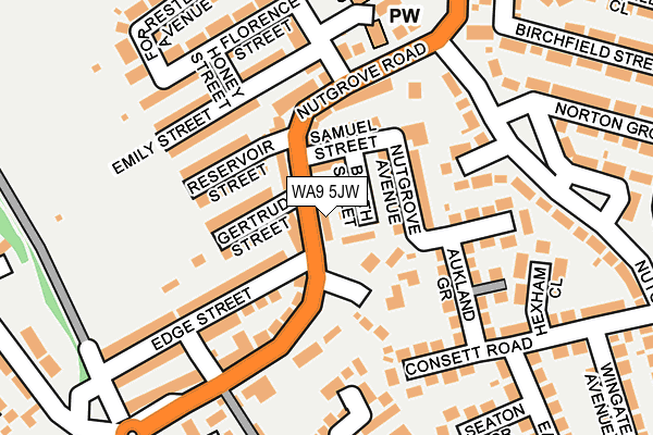 WA9 5JW map - OS OpenMap – Local (Ordnance Survey) WA9 5JW map - OS OpenMap – Local (Ordnance Survey)