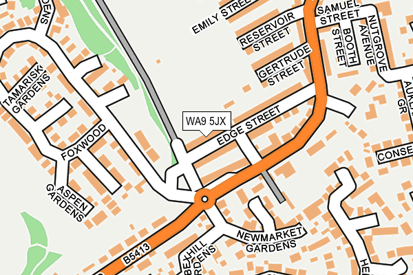 WA9 5JX map - OS OpenMap – Local (Ordnance Survey) WA9 5JX map - OS OpenMap – Local (Ordnance Survey)