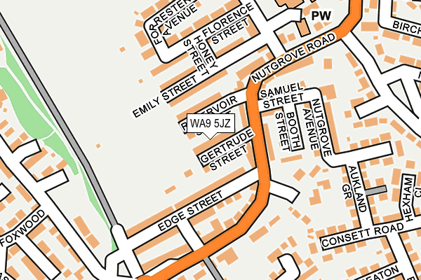 WA9 5JZ map - OS OpenMap – Local (Ordnance Survey) WA9 5JZ map - OS OpenMap – Local (Ordnance Survey)