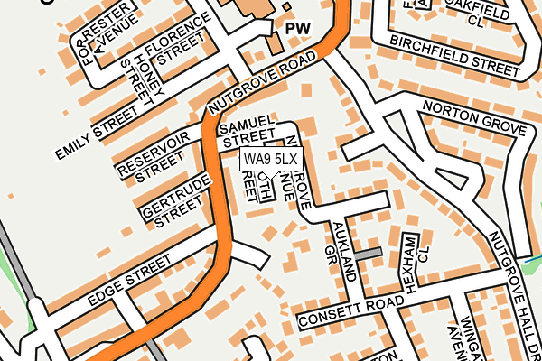 WA9 5LX map - OS OpenMap – Local (Ordnance Survey)