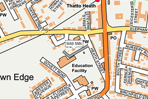 WA9 5NN map - OS OpenMap – Local (Ordnance Survey) WA9 5NN map - OS OpenMap – Local (Ordnance Survey)