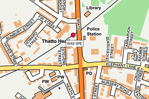 WA9 5PE map - OS OpenMap – Local (Ordnance Survey) WA9 5PE map - OS OpenMap – Local (Ordnance Survey)
