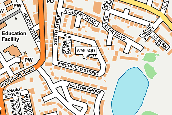 WA9 5QD map - OS OpenMap – Local (Ordnance Survey) WA9 5QD map - OS OpenMap – Local (Ordnance Survey)