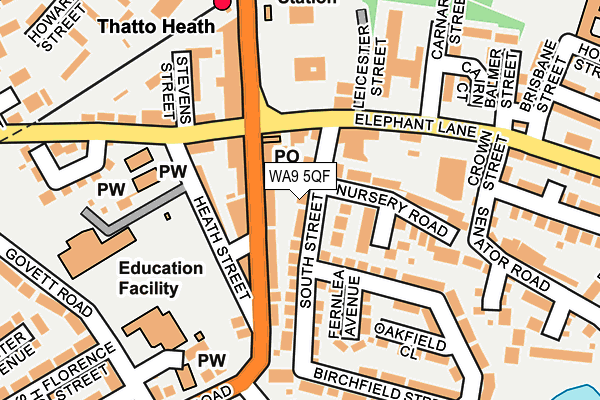 WA9 5QF map - OS OpenMap – Local (Ordnance Survey) WA9 5QF map - OS OpenMap – Local (Ordnance Survey)