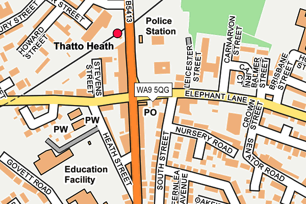 WA9 5QG map - OS OpenMap – Local (Ordnance Survey) WA9 5QG map - OS OpenMap – Local (Ordnance Survey)