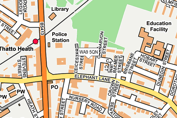 WA9 5QN map - OS OpenMap – Local (Ordnance Survey) WA9 5QN map - OS OpenMap – Local (Ordnance Survey)