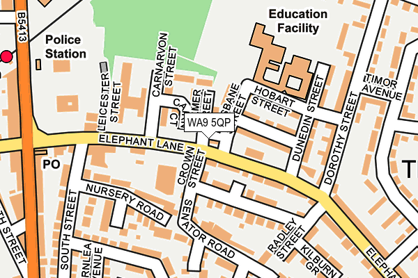 WA9 5QP map - OS OpenMap – Local (Ordnance Survey) WA9 5QP map - OS OpenMap – Local (Ordnance Survey)