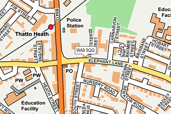 WA9 5QQ map - OS OpenMap – Local (Ordnance Survey) WA9 5QQ map - OS OpenMap – Local (Ordnance Survey)