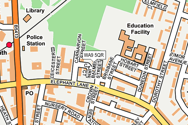 WA9 5QR map - OS OpenMap – Local (Ordnance Survey) WA9 5QR map - OS OpenMap – Local (Ordnance Survey)