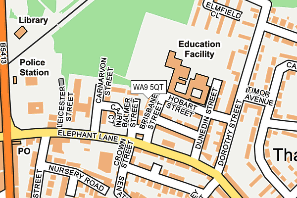 WA9 5QT map - OS OpenMap – Local (Ordnance Survey) WA9 5QT map - OS OpenMap – Local (Ordnance Survey)