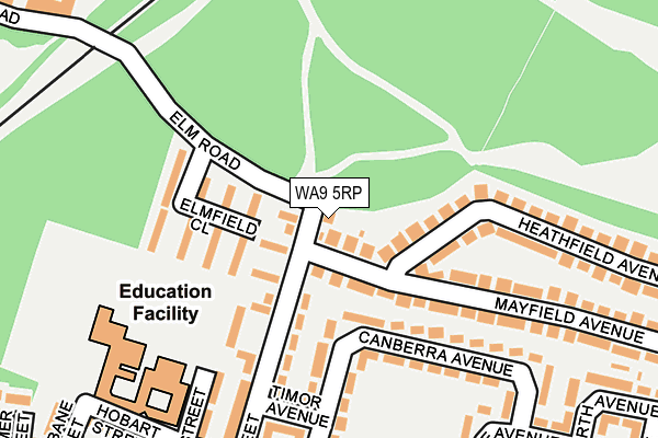 WA9 5RP map - OS OpenMap – Local (Ordnance Survey) WA9 5RP map - OS OpenMap – Local (Ordnance Survey)