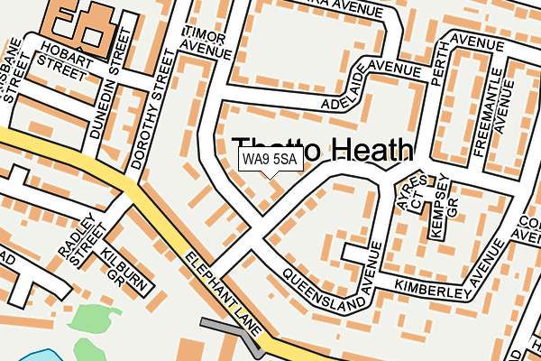 WA9 5SA map - OS OpenMap – Local (Ordnance Survey) WA9 5SA map - OS OpenMap – Local (Ordnance Survey)