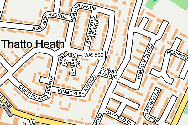 WA9 5SG map - OS OpenMap – Local (Ordnance Survey) WA9 5SG map - OS OpenMap – Local (Ordnance Survey)