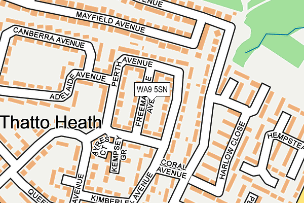 WA9 5SN map - OS OpenMap – Local (Ordnance Survey) WA9 5SN map - OS OpenMap – Local (Ordnance Survey)