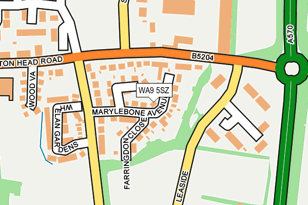 WA9 5SZ map - OS OpenMap – Local (Ordnance Survey) WA9 5SZ map - OS OpenMap – Local (Ordnance Survey)