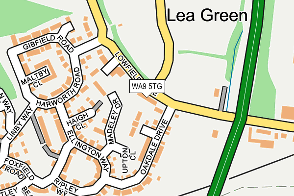 WA9 5TG map - OS OpenMap – Local (Ordnance Survey) WA9 5TG map - OS OpenMap – Local (Ordnance Survey)