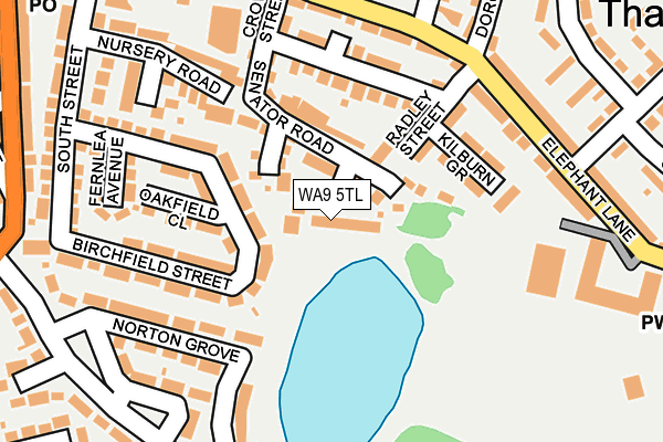 WA9 5TL map - OS OpenMap – Local (Ordnance Survey) WA9 5TL map - OS OpenMap – Local (Ordnance Survey)