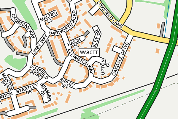 WA9 5TT map - OS OpenMap – Local (Ordnance Survey) WA9 5TT map - OS OpenMap – Local (Ordnance Survey)