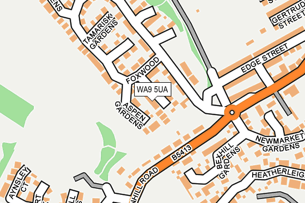 WA9 5UA map - OS OpenMap – Local (Ordnance Survey) WA9 5UA map - OS OpenMap – Local (Ordnance Survey)