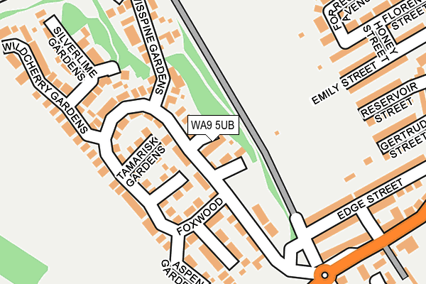 WA9 5UB map - OS OpenMap – Local (Ordnance Survey) WA9 5UB map - OS OpenMap – Local (Ordnance Survey)