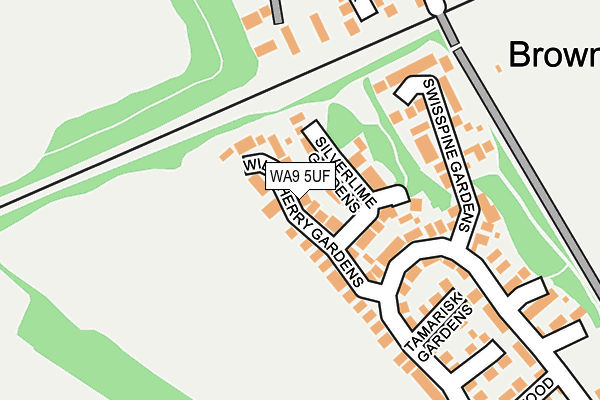 WA9 5UF map - OS OpenMap – Local (Ordnance Survey) WA9 5UF map - OS OpenMap – Local (Ordnance Survey)
