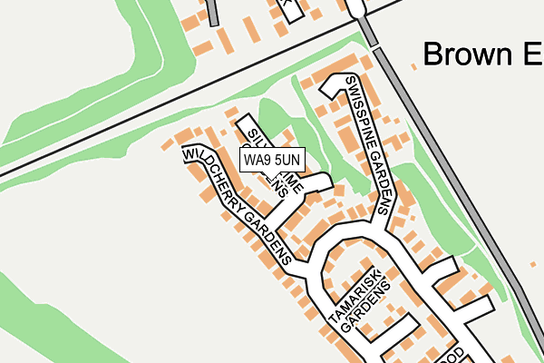 WA9 5UN map - OS OpenMap – Local (Ordnance Survey)
