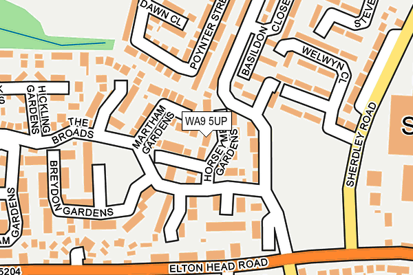 WA9 5UP map - OS OpenMap – Local (Ordnance Survey) WA9 5UP map - OS OpenMap – Local (Ordnance Survey)