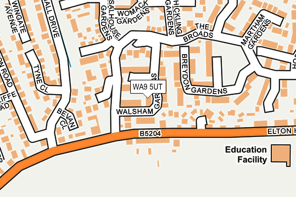 WA9 5UT map - OS OpenMap – Local (Ordnance Survey)