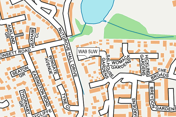 WA9 5UW map - OS OpenMap – Local (Ordnance Survey) WA9 5UW map - OS OpenMap – Local (Ordnance Survey)