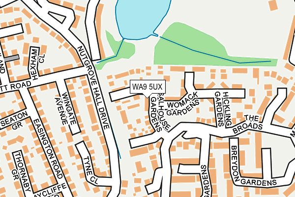 WA9 5UX map - OS OpenMap – Local (Ordnance Survey) WA9 5UX map - OS OpenMap – Local (Ordnance Survey)