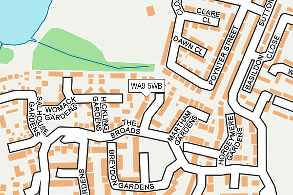 WA9 5WB map - OS OpenMap – Local (Ordnance Survey) WA9 5WB map - OS OpenMap – Local (Ordnance Survey)