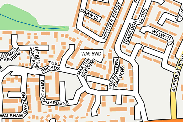 WA9 5WD map - OS OpenMap – Local (Ordnance Survey) WA9 5WD map - OS OpenMap – Local (Ordnance Survey)
