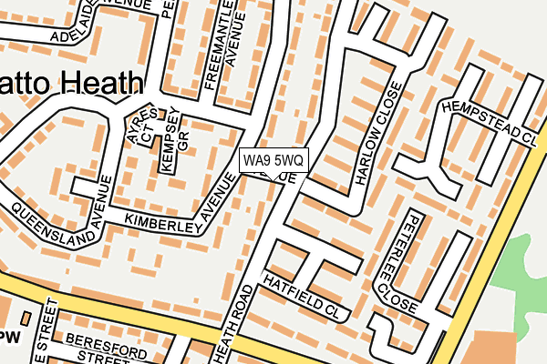 WA9 5WQ map - OS OpenMap – Local (Ordnance Survey) WA9 5WQ map - OS OpenMap – Local (Ordnance Survey)