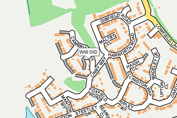 WA9 5XD map - OS OpenMap – Local (Ordnance Survey) WA9 5XD map - OS OpenMap – Local (Ordnance Survey)