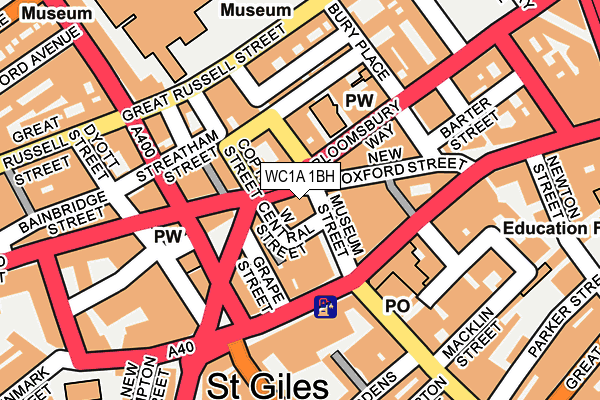 WC1A 1BH map - OS OpenMap – Local (Ordnance Survey)
