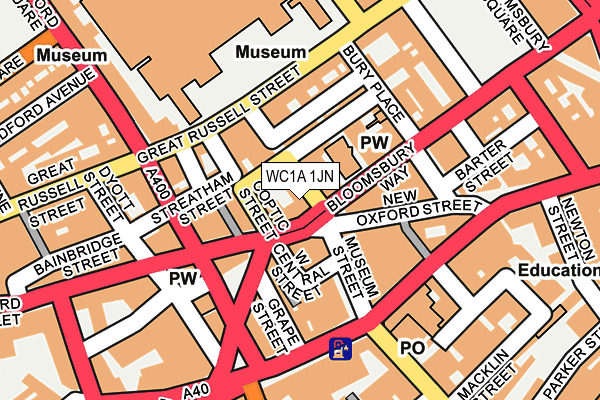 WC1A 1JN map - OS OpenMap – Local (Ordnance Survey) WC1A 1JN map - OS OpenMap – Local (Ordnance Survey)