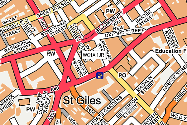 WC1A 1JR map - OS OpenMap – Local (Ordnance Survey) WC1A 1JR map - OS OpenMap – Local (Ordnance Survey)