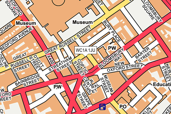 WC1A 1JU map - OS OpenMap – Local (Ordnance Survey) WC1A 1JU map - OS OpenMap – Local (Ordnance Survey)