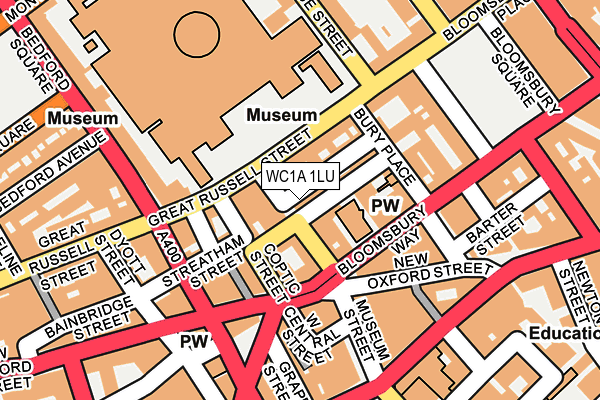 WC1A 1LU map - OS OpenMap – Local (Ordnance Survey) WC1A 1LU map - OS OpenMap – Local (Ordnance Survey)