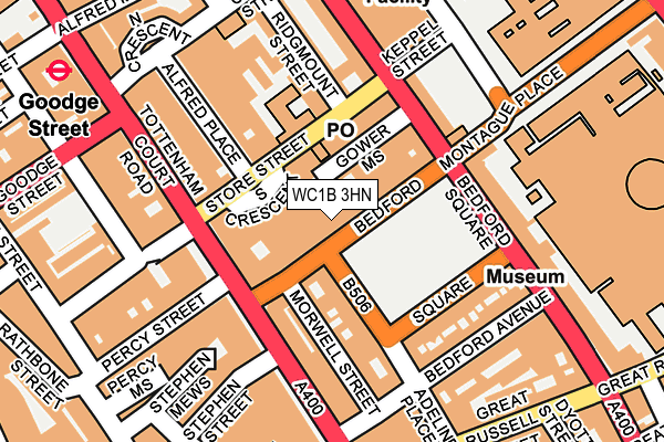 WC1B 3HN map - OS OpenMap – Local (Ordnance Survey)