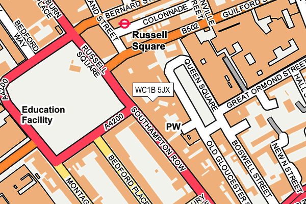 WC1B 5JX map - OS OpenMap – Local (Ordnance Survey) WC1B 5JX map - OS OpenMap – Local (Ordnance Survey)