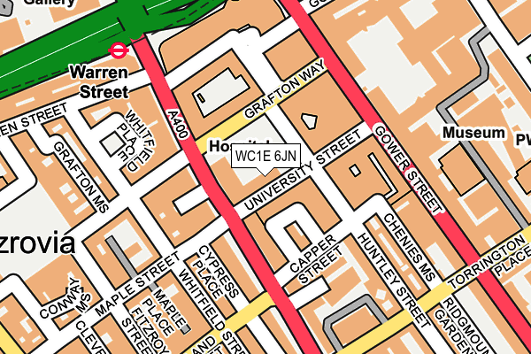 WC1E 6JN map - OS OpenMap – Local (Ordnance Survey) WC1E 6JN map - OS OpenMap – Local (Ordnance Survey)