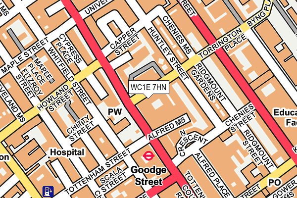 WC1E 7HN map - OS OpenMap – Local (Ordnance Survey) WC1E 7HN map - OS OpenMap – Local (Ordnance Survey)