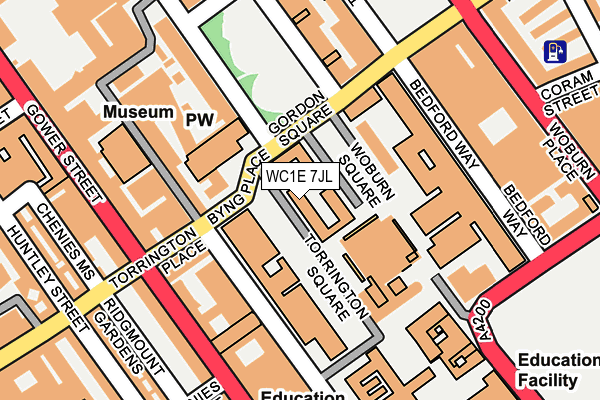 WC1E 7JL map - OS OpenMap – Local (Ordnance Survey)