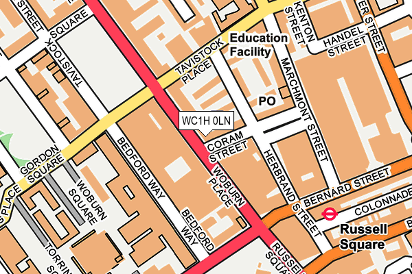 WC1H 0LN map - OS OpenMap – Local (Ordnance Survey) WC1H 0LN map - OS OpenMap – Local (Ordnance Survey)